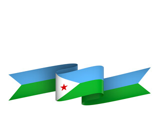 Djibouti flag element design national independence day banner ribbon png
