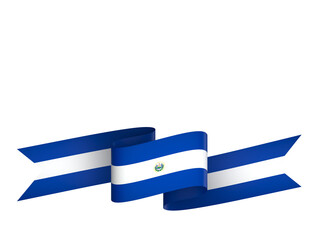 El Salvador flag element design national independence day banner ribbon png
