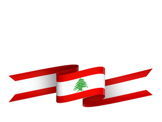 Fototapeta na wymiar Lebanon flag element design national independence day banner ribbon png 