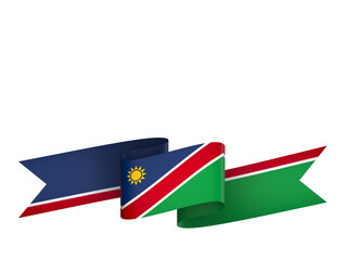 Namibia flag element design national independence day banner ribbon png
