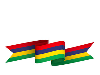 Mauritius flag element design national independence day banner ribbon png
