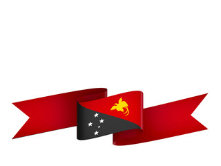 Papua New Guinea flag element design national independence day banner ribbon png
