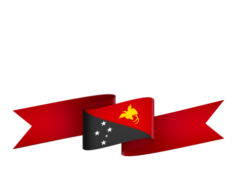 Papua New Guinea flag element design national independence day banner ribbon png
