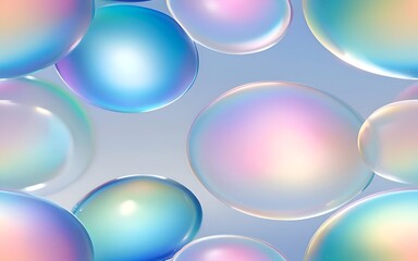 Zoom in on pastel-colored soap bubbles