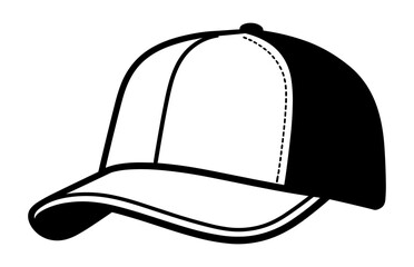 Trucker Hat Silhouette Vector isolated on a white background