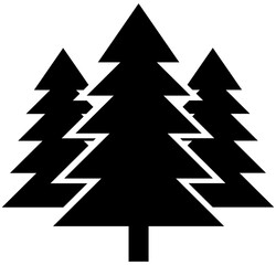 A PNG symbol with transparent background, from a series of outdoor lifestyle and camping graphics.  Pine Trees