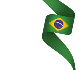 Brazil flag element design national independence day banner ribbon png
