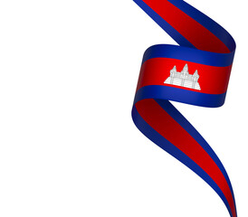 Cambodia flag element design national independence day banner ribbon png
