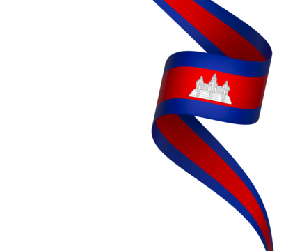 Cambodia flag element design national independence day banner ribbon png
