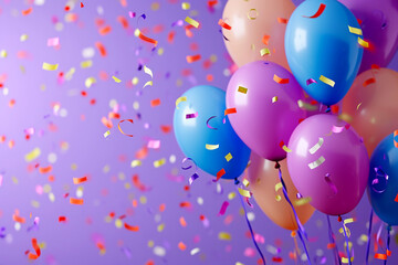 Purple Hues and Confett Joyous Balloon Party Vibe