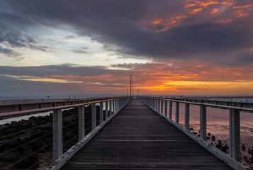Fototapeta na wymiar Wellington Point Jetty/Pier at Sunrise