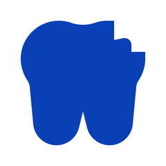 tooth icon on blue background
