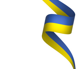 Ukraine flag element design national independence day banner ribbon png
