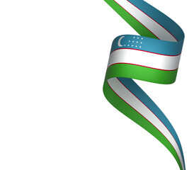 Uzbekistan flag element design national independence day banner ribbon png
