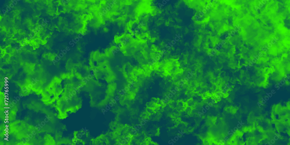 Leinwandbilder abstract dynamic texture with soft green clouds on dark background. defocused lights and dust partic