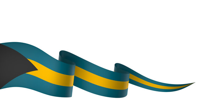 The Bahamas flag element design national independence day banner ribbon png