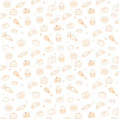 Bakery and baking utensils pattern