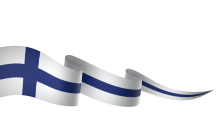 Finland flag element design national independence day banner ribbon png
