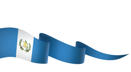 Guatemala flag element design national independence day banner ribbon png
