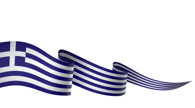 Greece flag element design national independence day banner ribbon png
