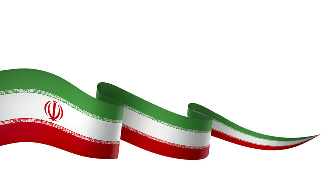 Iran flag element design national independence day banner ribbon png
