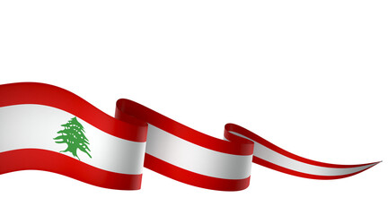 Lebanon flag element design national independence day banner ribbon png
