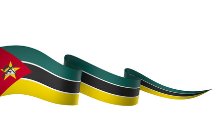 Mozambique flag element design national independence day banner ribbon png
