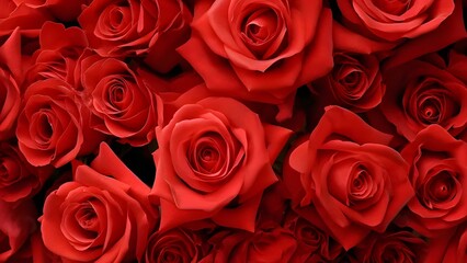 Naklejka premium Natural red roses background, flowers wall.