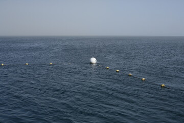 White marine safety buoy. Red sea