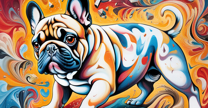 French Bulldog, abstract background design, dog lover, dog dad, dog mom, dog is my life