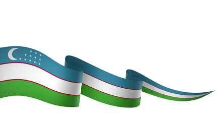 Uzbekistan flag element design national independence day banner ribbon png
