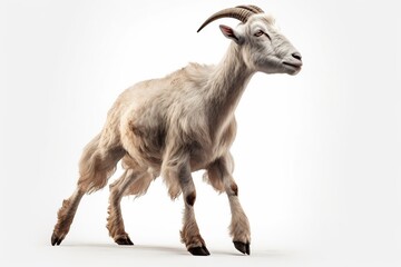 Goat on a white background. 3d rendering