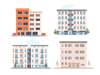 Flat designs, icons and illustrations for apartments, condominiums, houses for rent and houses for rent