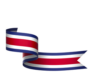 Costa Rica flag element design national independence day banner ribbon png
