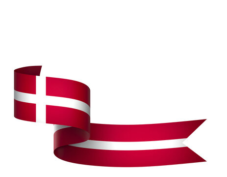 Denmark flag element design national independence day banner ribbon png
