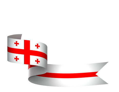 Georgia flag element design national independence day banner ribbon png

