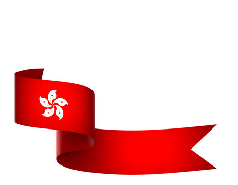 Hong Kong flag element design national independence day banner ribbon png
