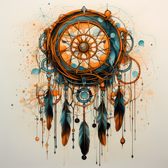 Abstract representation of a dreamcatcher.