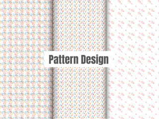 set of  colorful patterns with white background.