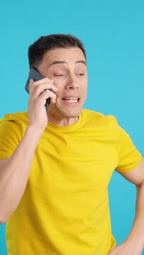 Man talking for too long on the mobile phone