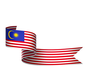 Malaysia flag element design national independence day banner ribbon png

