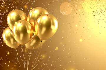 Luxury Greeting with Gold Balloons: Perfect for Grand Celebrations, Openings, and Birthday Fests."

