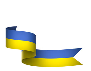 Ukraine flag element design national independence day banner ribbon png
