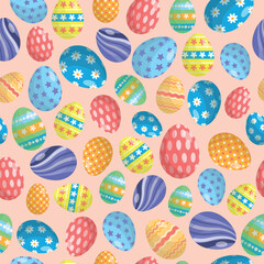 Seamless pattern with colorful Easter eggs.