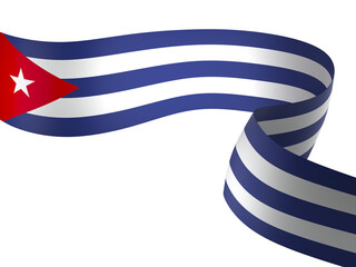 Cuba flag element design national independence day banner ribbon png
