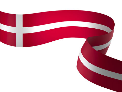 Denmark flag element design national independence day banner ribbon png

