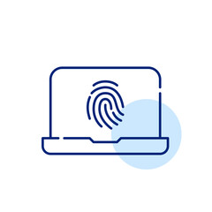 Fingerprint access to personal profile. Pixel perfect, editable stroke icon