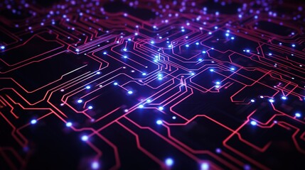Obraz premium Circuit Cyberspace Design. Technology, Computer, CPU, Processor 