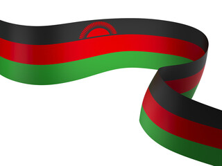 Malawi flag element design national independence day banner ribbon png
