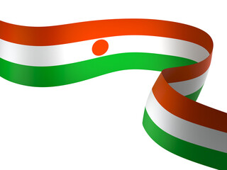 Niger flag element design national independence day banner ribbon png
